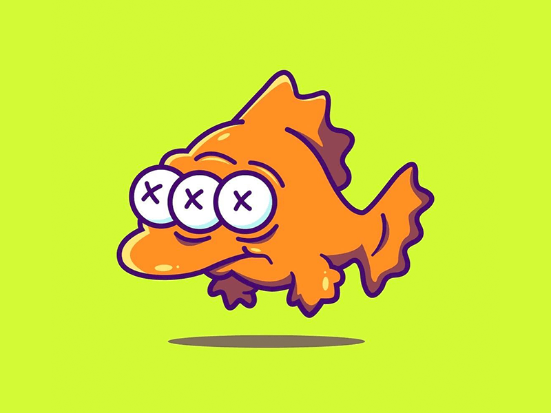 blinky the 3-eyed mutant fish from the simpsons
