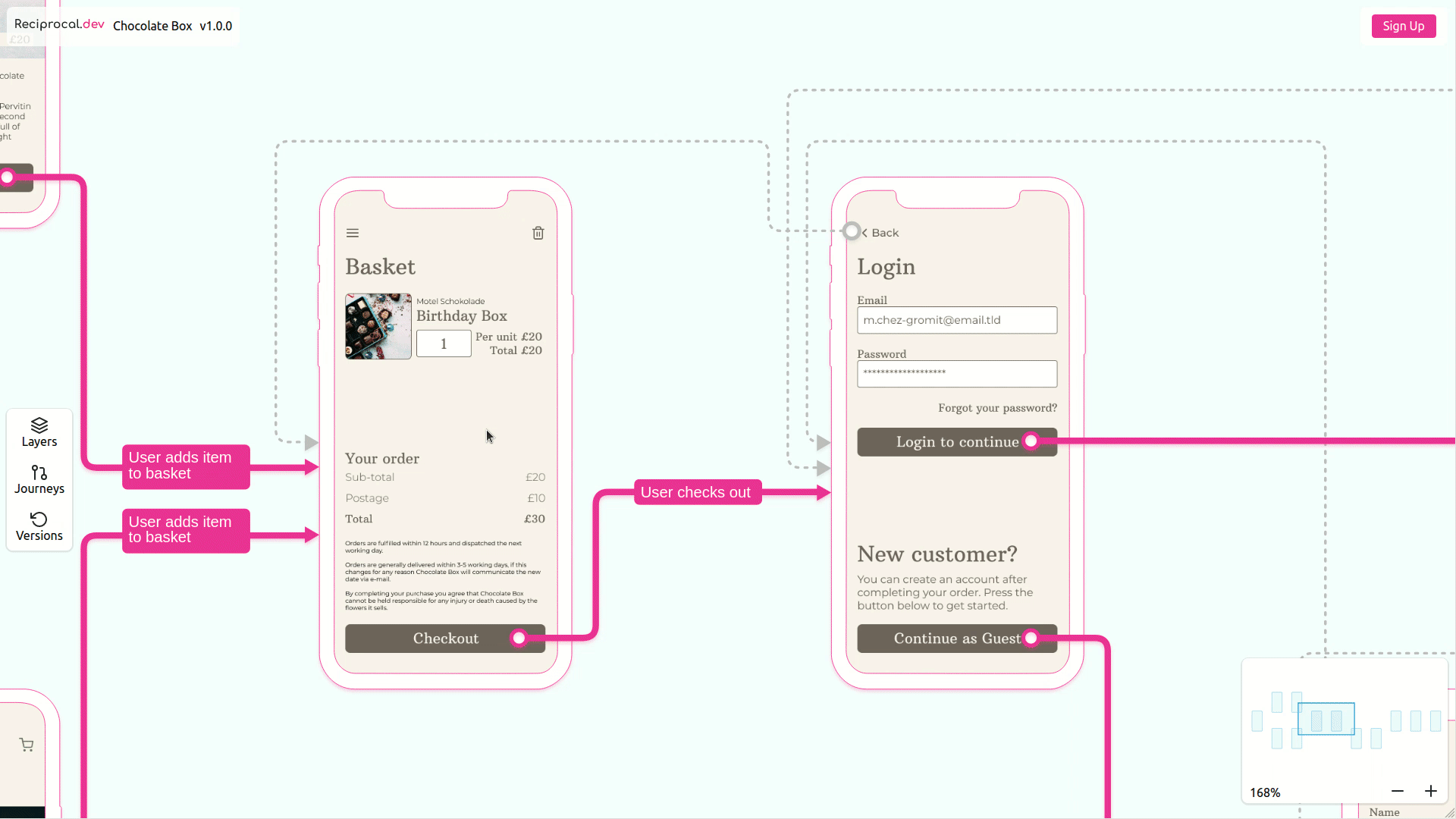 By adding a mini-map to reciprocal.dev users are now able to navigate across their user journey maps easier